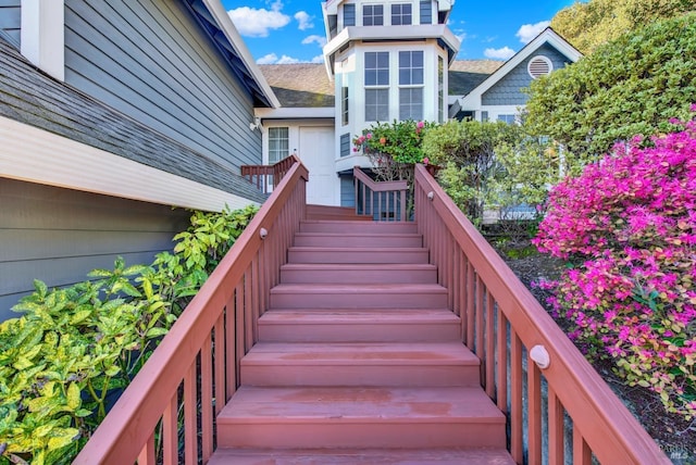 exterior space featuring stairway