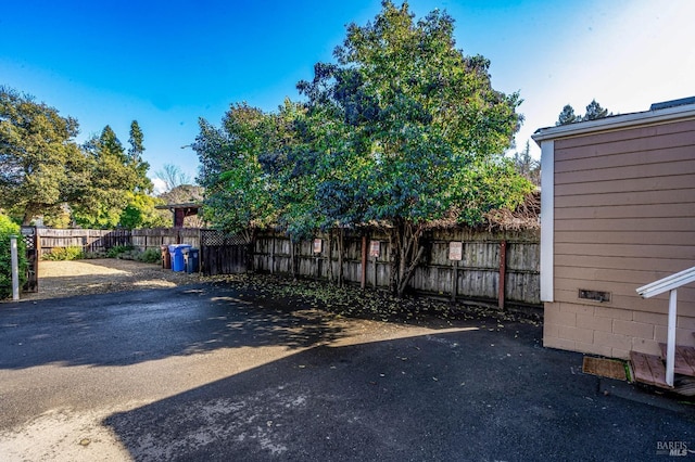 exterior space featuring fence