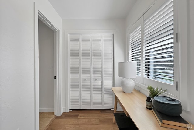 office space featuring a wealth of natural light and wood finished floors