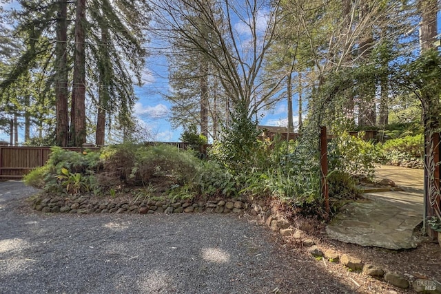 view of yard with fence