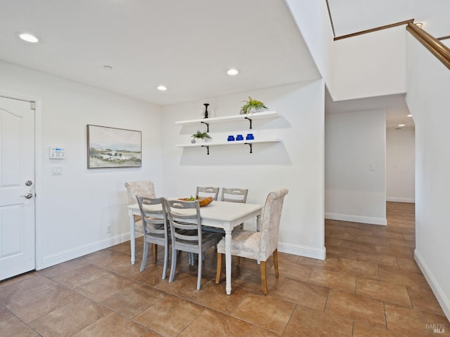 2108 Imola Ave Unit A, Napa, CA 94559 - dining room with baseboards, recessed lighting, and stone finish floors