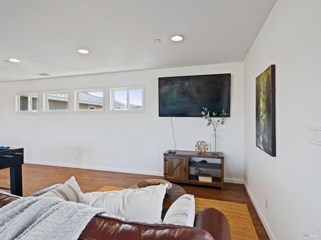 2108 Imola Ave Unit A, Napa, CA 94559 - living room with wood finished floors, baseboards, and recessed lighting