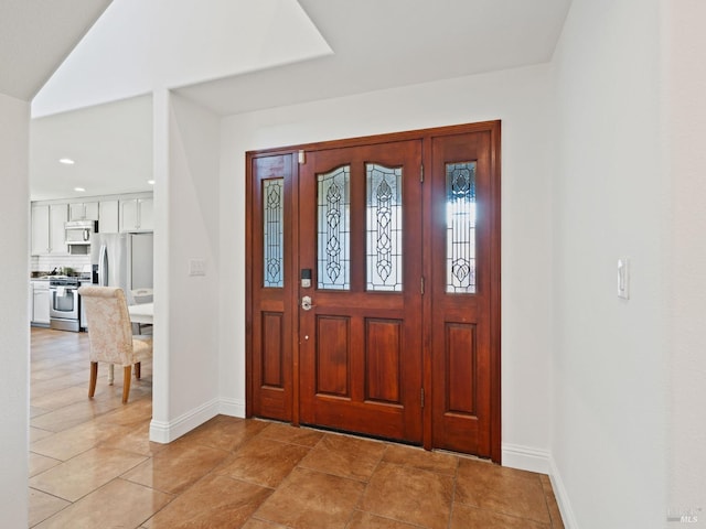 2108 Imola Ave Unit A, Napa, CA 94559 - entryway featuring baseboards, recessed lighting, and light tile patterned floors