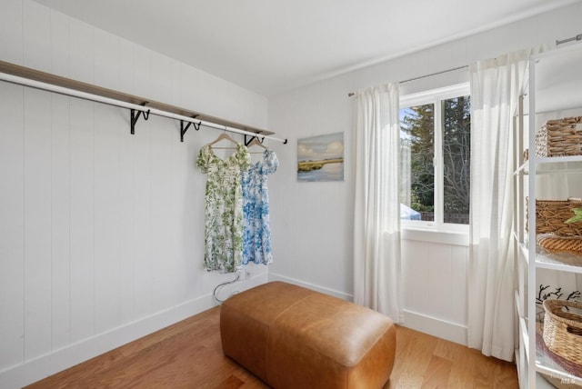 spacious closet featuring light wood finished floors