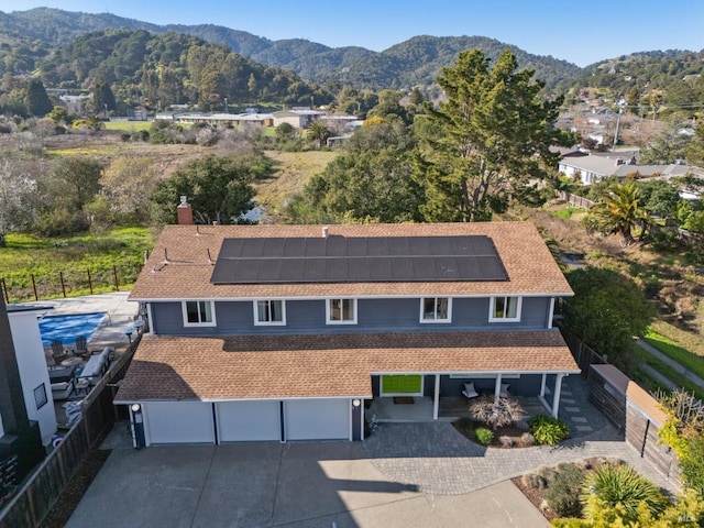 bird's eye view featuring a mountain view