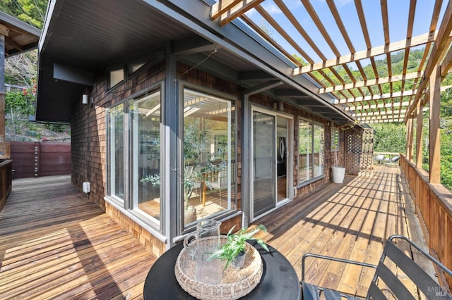 deck with a pergola