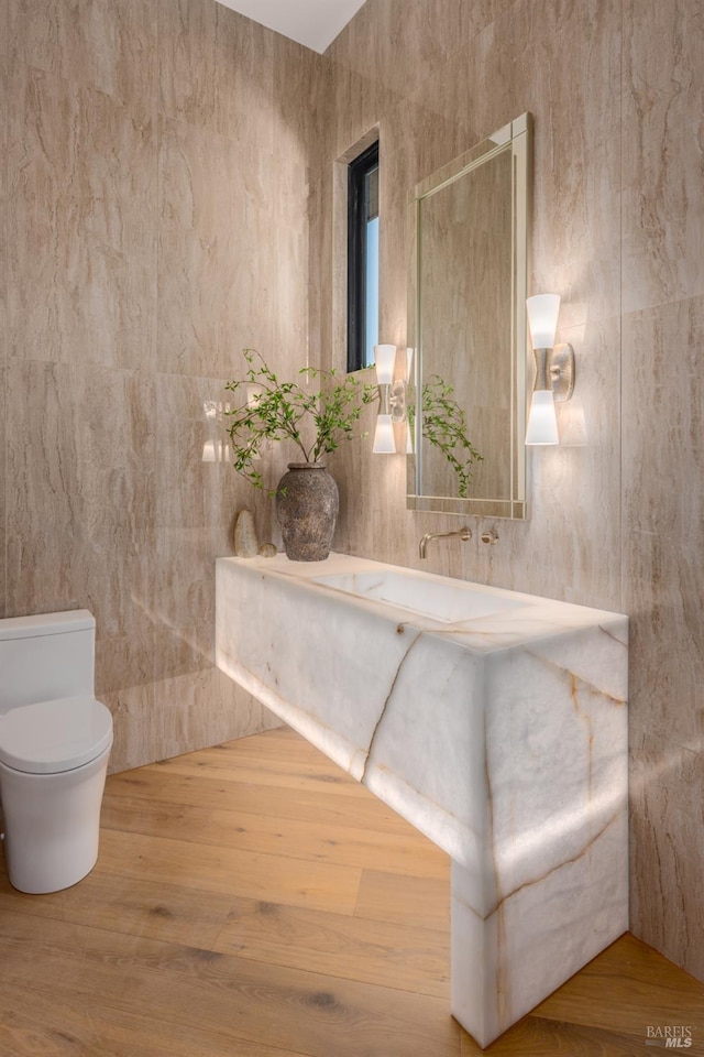 2350 Big Ranch Rd, Napa, CA 94558 - bathroom with toilet, wood finished floors, and vanity