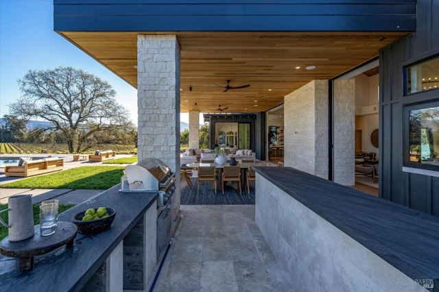 2350 Big Ranch Rd, Napa, CA 94558 - view of patio with a ceiling fan, outdoor lounge area, and outdoor dining area