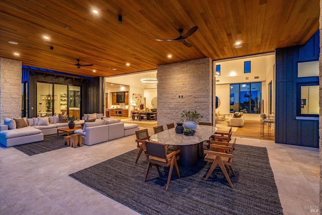 2350 Big Ranch Rd, Napa, CA 94558 - view of patio with outdoor lounge area, outdoor dining space, and ceiling fan