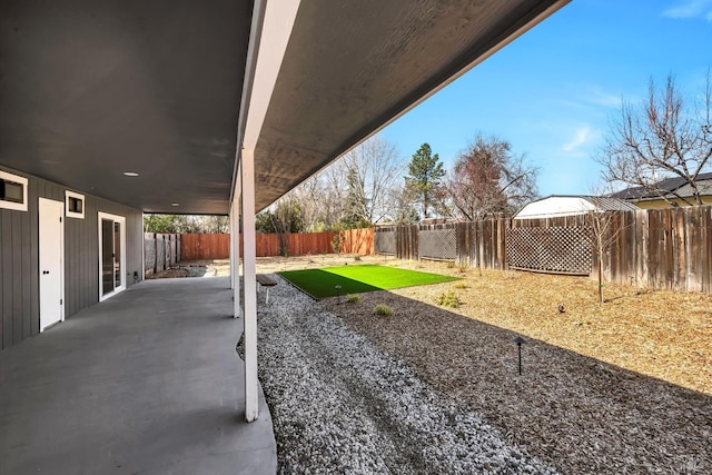 view of patio with a fenced backyard