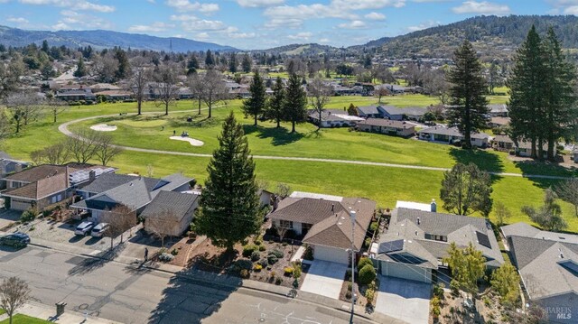 bird's eye view with a residential view and a mountain view