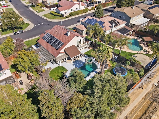 drone / aerial view with a residential view