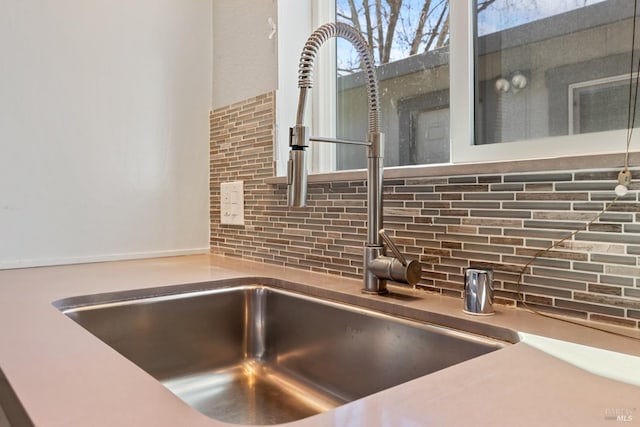 room details with a sink and backsplash