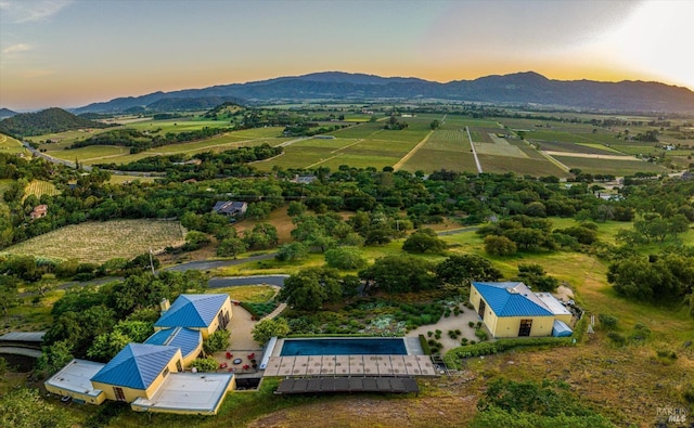 drone / aerial view with a mountain view