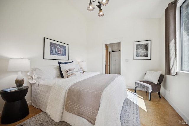 224 Arroyo Rd, Forest Knolls, CA 94933 - bedroom with a chandelier and baseboards