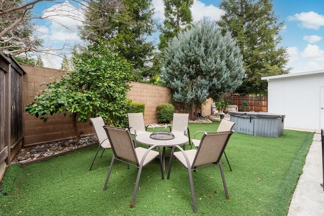 view of patio with a fenced backyard