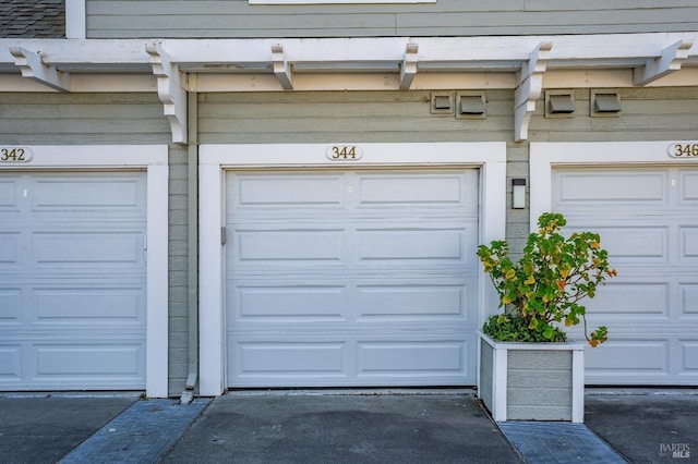 view of garage