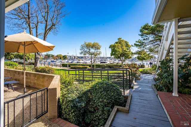 view of yard featuring fence