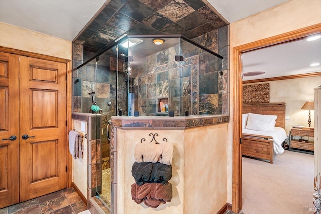 4630 Maddocks Rd, Sebastopol, CA 95472 - full bath featuring a shower stall, ensuite bathroom, and crown molding