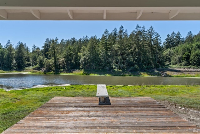 4630 Maddocks Rd, Sebastopol, CA 95472 - dock area featuring a water view and a wooded view