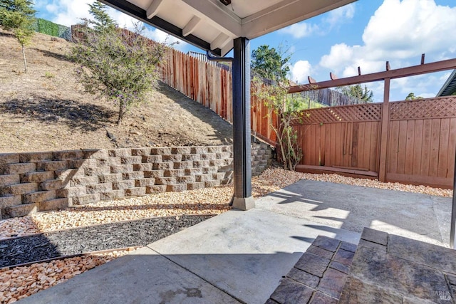 view of patio / terrace featuring a fenced backyard