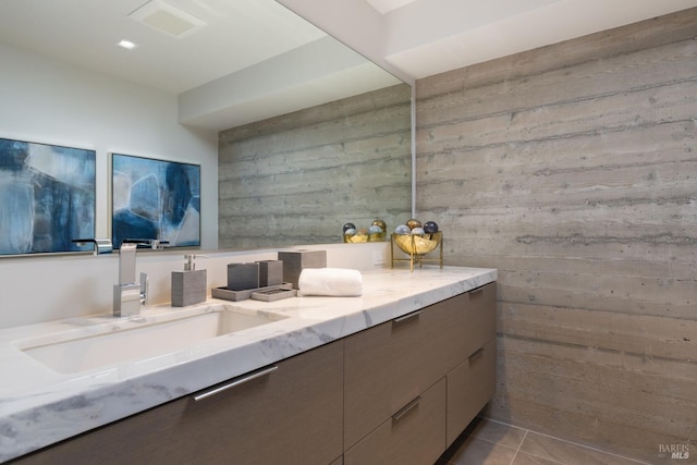 bathroom featuring vanity and tile patterned floors