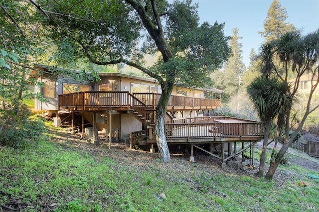 5 Madrone Ave, Woodacre, CA 94973 - back of property featuring stairway and a deck