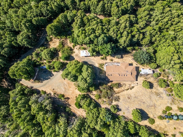 aerial view with a forest view