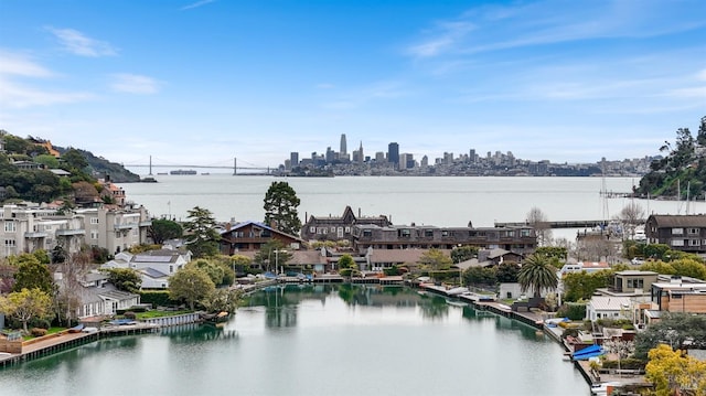 water view with a city view