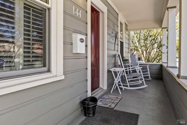 exterior space with covered porch