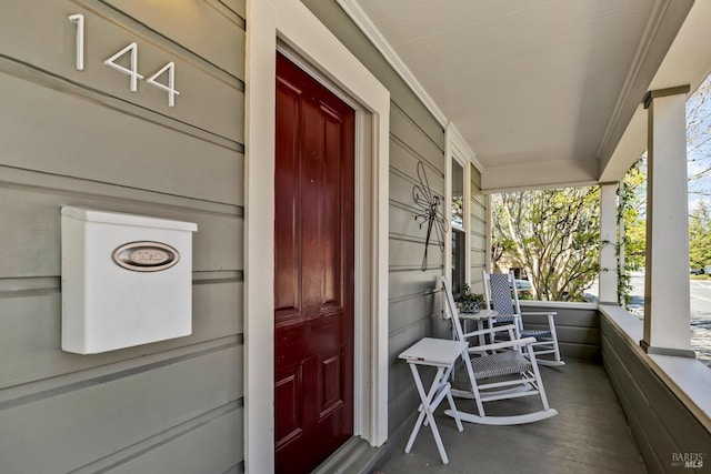 exterior space featuring covered porch