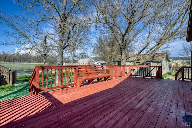 deck featuring fence