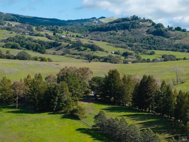 mountain view with a rural view