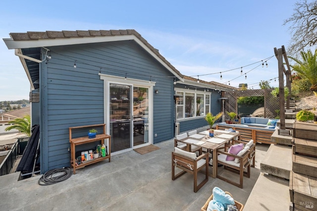 view of patio / terrace with outdoor dining space and outdoor lounge area