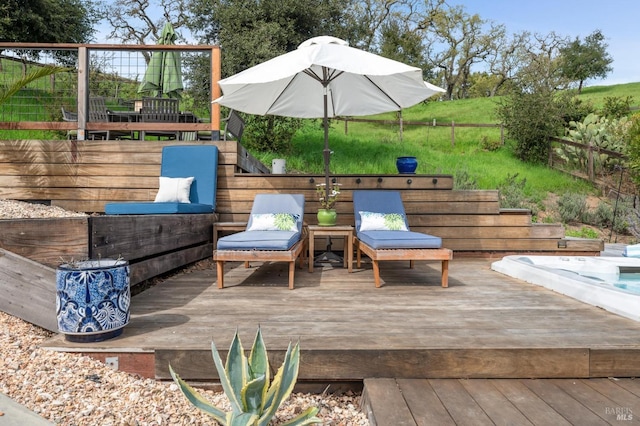 wooden terrace with fence