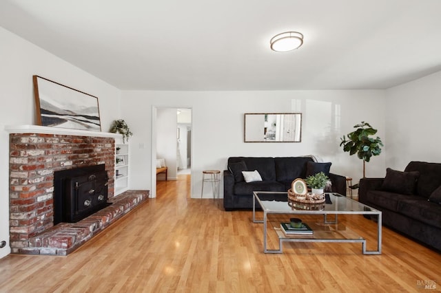 living room with wood finished floors