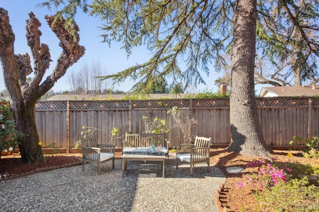 view of patio / terrace featuring a fenced backyard