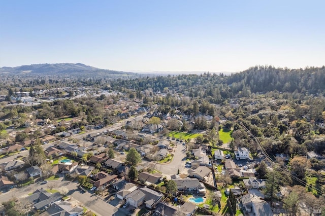 bird's eye view with a mountain view and a residential view