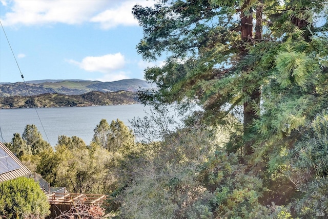 property view of water with a mountain view