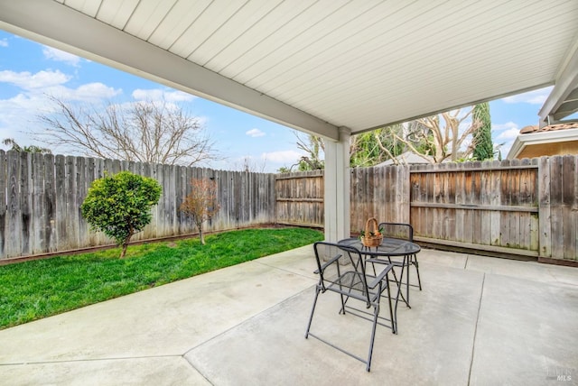 view of patio with a fenced backyard