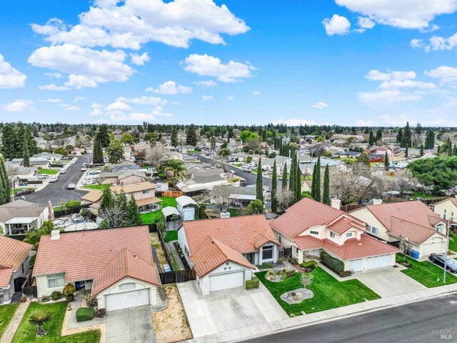 aerial view with a residential view