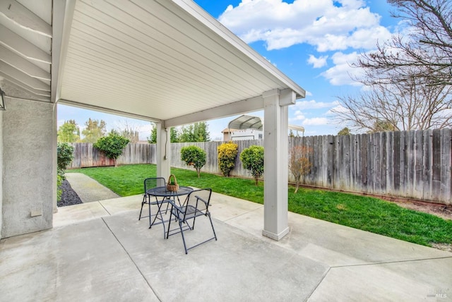 view of patio / terrace featuring a fenced backyard