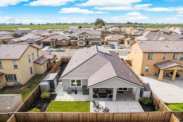 bird's eye view with a residential view