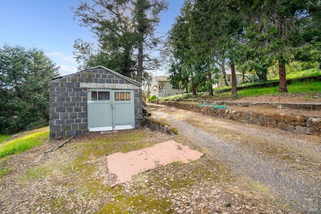 view of shed