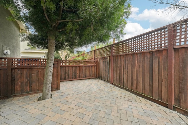 view of patio / terrace featuring a fenced backyard