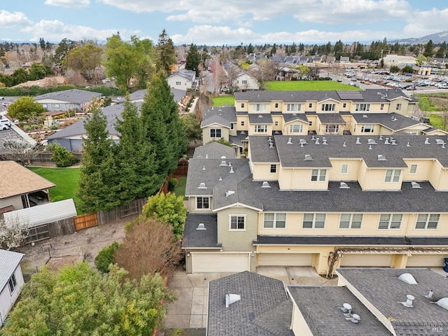 drone / aerial view with a residential view