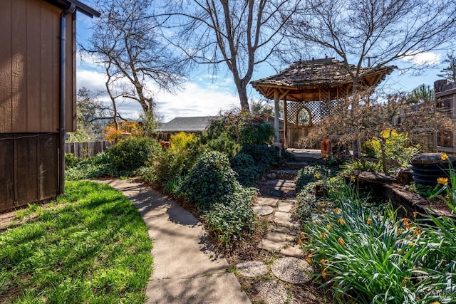 view of yard with fence