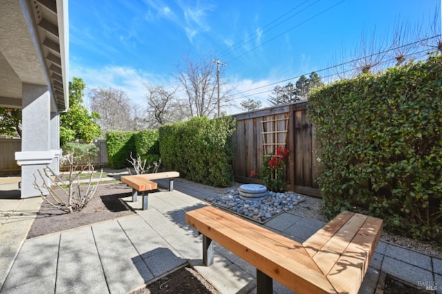 view of patio / terrace with a fenced backyard