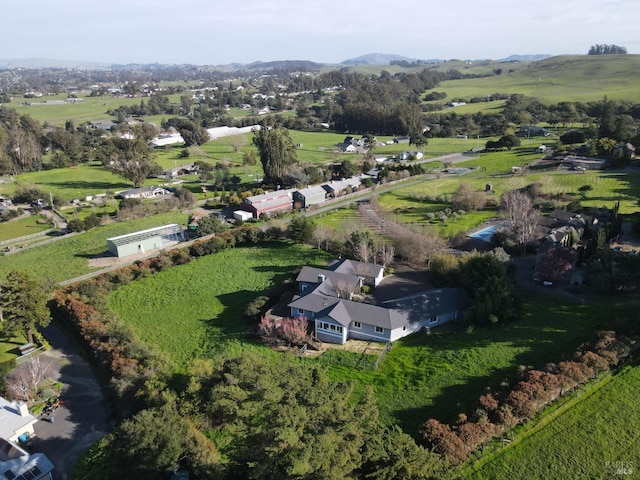 aerial view featuring a rural view