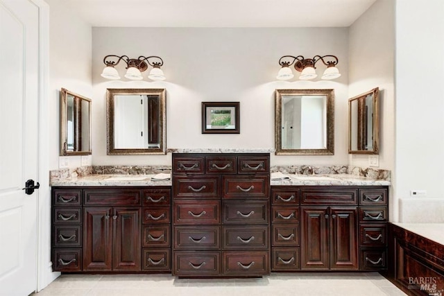 full bath featuring a sink and double vanity